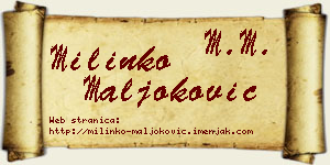 Milinko Maljoković vizit kartica